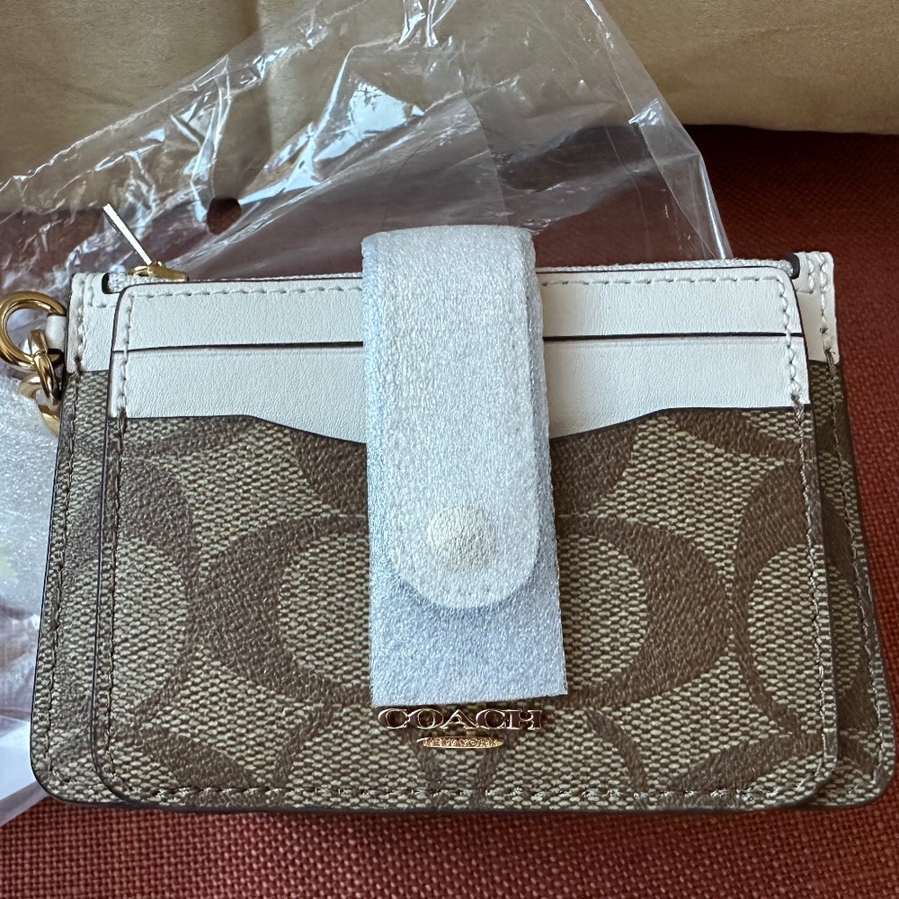 Coach card case with zipper